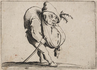 KG 10800
<br/>
Gebochelde met wandelstok ("Gebochelden")
<br/>
<em>Callot, Jacques (1592 - 1635)</em>